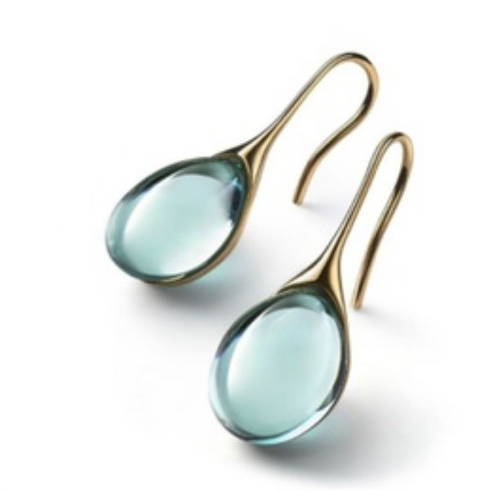 Brand New Blue Acrylic  Tear Drop Earrings